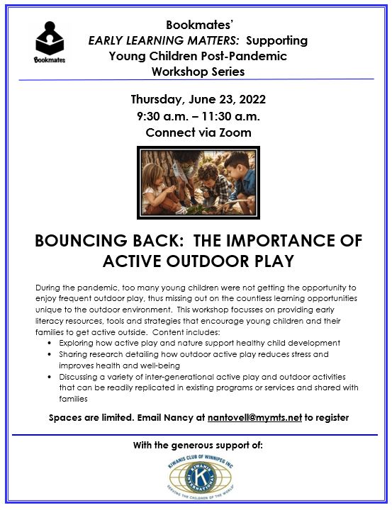 "Bouncing Back: The Importance of Active Outdoor Play" workshop @ Connect via Zoom