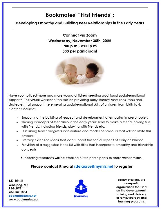 "First Friends: Developing Empathy and Building Peer Relationships in the Early Years" workshop @ Connect via Zoom
