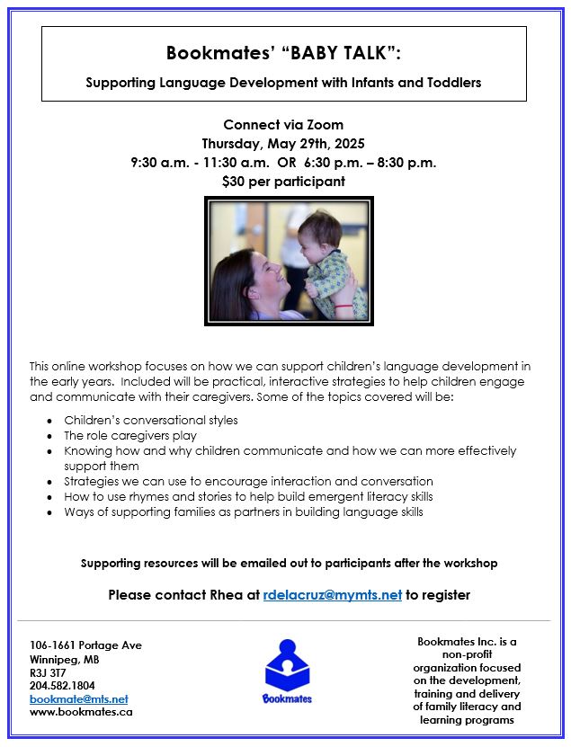 "Baby Talk: Supporting Language Development with Infants and Toddlers" workshop (morning session) @ Connect via Zoom