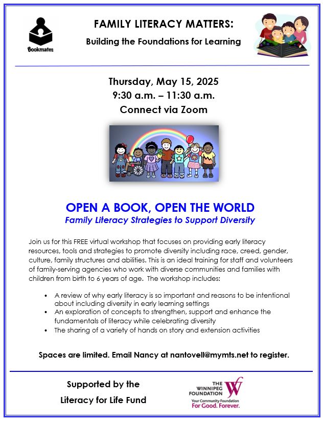 "Open A Book, Open the World: Family Literacy Strategies to Support Diversity" workshop @ Connect via Zoom